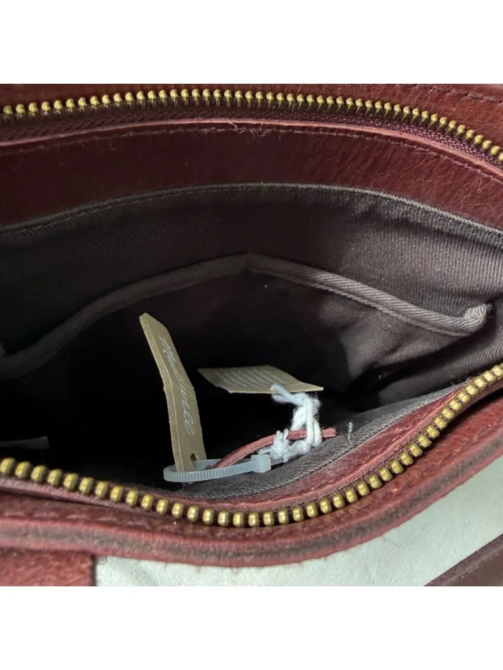 NWT Madewell Women's Crossbody Leather Bag Zip-Top Transport Dark Cabernet Red